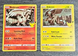 Pokemon TCG Reshiram & Zekrom Celebrations Cards 25th Anniversary Set - Image 1