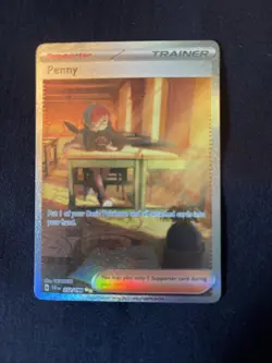 Trainer Penny 252/198 Alt Art supporter Scarlet & Violet Pokemon Card Full Art - Image 1