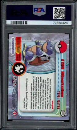 PSA 10 Blastoise Topps Chrome Pokemon T.V. 2000 Pokemon Card #9 - Image 2