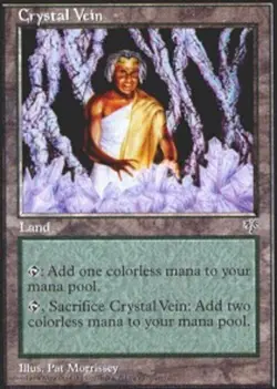 MTG Crystal Vein, Mirage, Heavily Played, English - Image 1