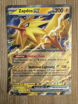 Zapdos ex 145/165: Scarlet & Violet 151 Holo Pokemon NM - Image 1