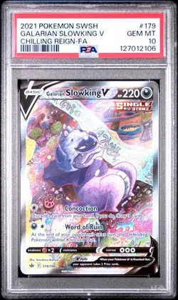 POKEMON PSA 10 SWSH Chilling Reign Galarian Slowking V 179/198 Alt Art *2106 - Image 1