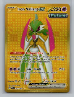 Pokemon Scarlet Violet SV04: Paradox Rift Iron Valiant ex - NM #261/182 10022 - Image 1