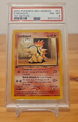Pokemon Cyndaquil Feurigel 1st Edition Neo Genesis 2000 PSA 8 WOTC Englisch - Image 1