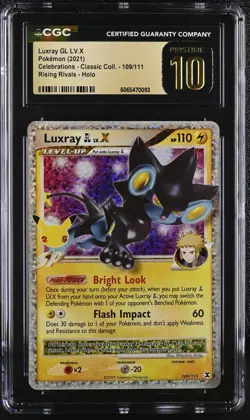 CGC 10 Luxray GL LV.X 109/111 2021 Celebrations - Classic Pristine Pokemon Card - Image 1