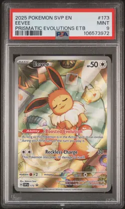 2025 POKEMON SVP EN-SV BLACK STAR PROMO #173 EEVEE PSA 9 - Image 1