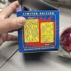 1999 Pokemon Burger King Charizard 23K Gold Plated Card & SEALED Pokeball - Image 5