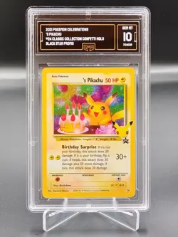 🍀Pokemon GMA 10 ____'s Pikachu 24 PROMO Celebrations 25 ENGLISH bgs psa graad🍀 - Image 1