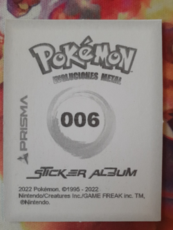 Pokemon Evoluciones Metal PRISM Charizard Holo Sticker 006 NOT Official Pokemon - Image 2