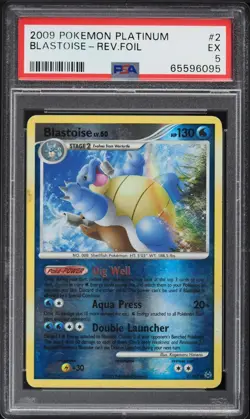 PSA 5 EX 2009 Pokemon Platinum Reverse Holo Blastoise #2 - Image 1