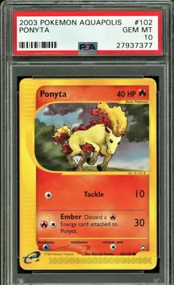 PSA 10 GEM MT 2003 Pokemon Aquapolis - Ponyta #102 - Image 1