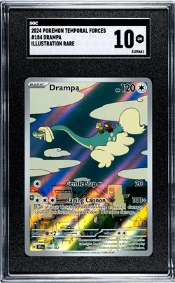 2024 Pokemon Temporal Forces #184/162 Drampa Illustration Rare SGC 10 - Image 1