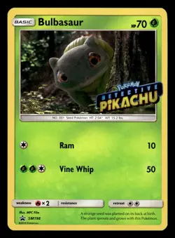 Bulbasaur SM198 Holo Detective Pikachu Stamp Black Star Promo Pokemon Card - Image 1