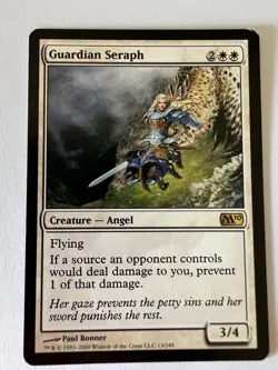 MTG Magic The Gathering Magic 2010 Guardian Seraph Rare LP - Image 1