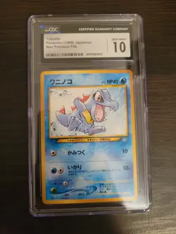 Pokemon 1999 Japanese Totodile Neo Premium File CGC 10 GEM MINT - Image 3