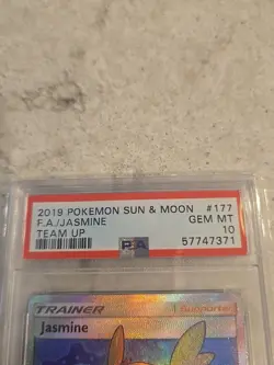 Jasmine 177/181 2019 Pokemon Team Up Full Art Trainer PSA 10 Gem Mt Sun & Moon - Image 2
