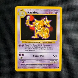 Pokemon Cards: Base Set Shadowless Uncommon: Kadabra 32/102 - Image 1