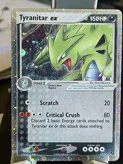 POKEMON TYRANITAR EX 17/17 PROMO POP SERIES 1 COSMOS HOLOFOIL LP CARD SEE PICS - Image 1