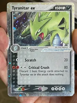 POKEMON TYRANITAR EX 17/17 PROMO POP SERIES 1 COSMOS HOLOFOIL LP CARD SEE PICS - Image 3