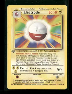 Electrode 21/102 Italian Base Set 1st Edition Rare Pokemon Card heavily played - Image 1