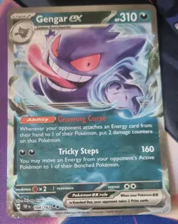 Pokemon TCG Gengar EX 104/162 Holo Double Rare Temporal Forces SV05 NM-Mint - Image 1
