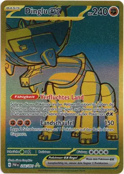 Pokemon Dinglu ex Gold Secret Rare Paldeas Schicksale 244/091 NM Deutsch - Image 1