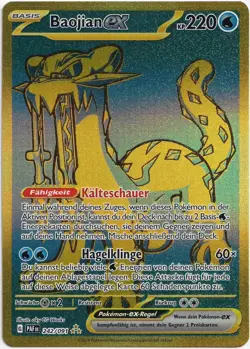 Pokemon Baojian ex Gold Secret Rare Paldeas Schicksale 242/091 NM Deutsch - Image 1