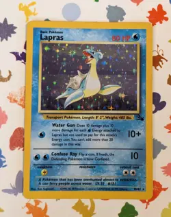 Pokemon TCG Lapras 10/62 Fossil Holo Unlimited English 1999 WOTC HP - Image 1