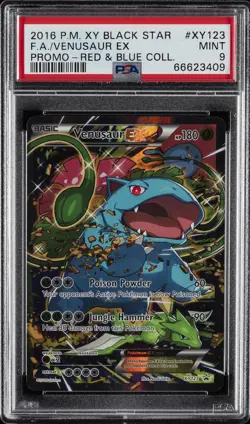 2016 POKEMON XY BLACK STAR PROMO RED & BLUE COLL FULL ART/VENUSAUR EX PSA 9 - Image 1