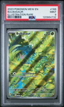 2023 POKEMON MEW EN-151 ILLUSTRATION RARE #166 BULBASAUR PSA 9 - Image 1
