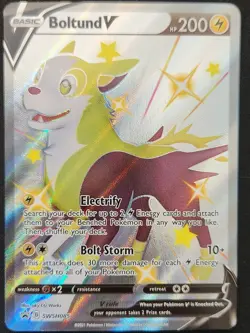 Boltund V SWSH085 SWSH Black Star Promos Ultra Rare Holo Shiny Pokemon 2021 NM - Image 1