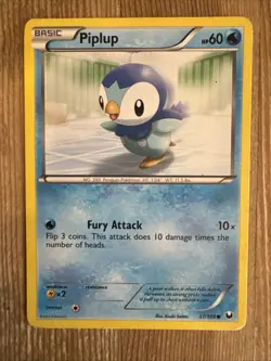 Pokemon TCG Piplup Dark Explorers 27/108 Regular Common HP - Image 1