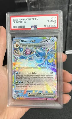PSA 10 Gem Mint Glaceon ex 026/131 2025 Pokemon Prismatic Evolutions - Image 1