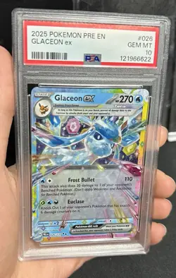 PSA 10 Gem Mint Glaceon ex 026/131 2025 Pokemon Prismatic Evolutions - Image 3