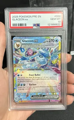 PSA 10 Gem Mint Glaceon ex 026/131 2025 Pokemon Prismatic Evolutions - Image 4