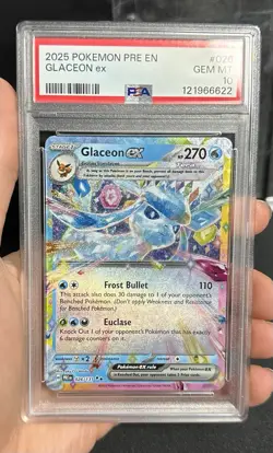 PSA 10 Gem Mint Glaceon ex 026/131 2025 Pokemon Prismatic Evolutions - Image 5