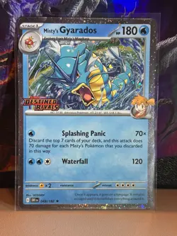 Misty’s Gyarados 049/182 Pokemon Card Destined Rivals Stamped Promo 049/182 - Image 1