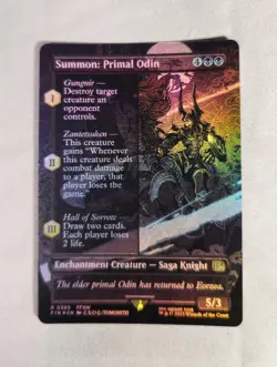Magic: The Gathering - Final Fantasy - Summon: Primal Odin Borderless Foil - NM - Image 1