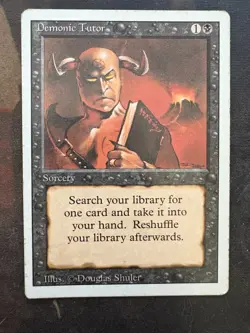 *** REVISED Demonic Tutor *** MP Played - DUTY FREE - 3rd Vintage MtG Magic - Image 1
