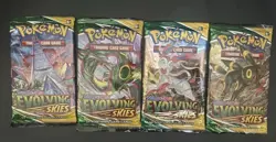 Evolving Skies Pokemon TCG Booster Packs Complete Art Set (4 Packs) SEALED - Image 1
