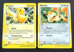 Pikachu 012 and Meowth 013 Nintendo Black Star Promo Holo Pokemon - Image 1