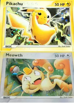 Pikachu 012 and Meowth 013 Nintendo Black Star Promo Holo Pokemon - Image 2