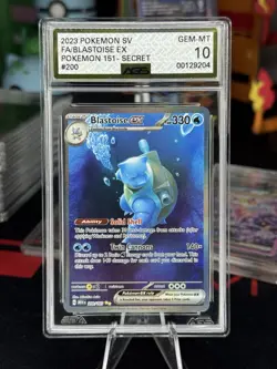 Pokemon SV 151 Blastoise EX 200/165 AGS Gem-MT 10 Full Art Holo Secret Rare 2023 - Image 1