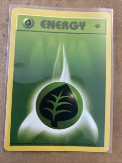 Pokemon TCG Grass Energy Base Set 99/102 1st Edition Never Played Near Mint - Image 1