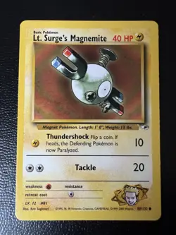 Lt. Surge’s Magnemite 80/132 - Gym Challenge - Unlimited - Pokemon - AUTHENTIC - Image 1