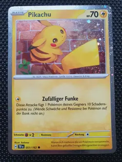 Pokemon Karte Pikachu 051/162 (TEF) Promo Cosmos Foil Holo Deutsch Near Mint - Image 1