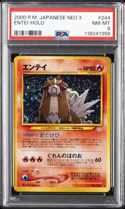 2000 POKEMON JPN NEO 3 #244 ENTEI-HOLO PSA 8 - Image 1