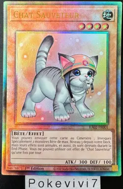 Carte YU-GI-OH! CHAT SAUVETEUR RA02-FR001 UL NEUF - Image 1