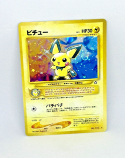 Japanese Pichu Neo Genesis Holo Pokemon Card No Rarity #172 TCG 1996 Vintage - Image 3