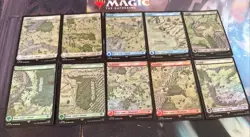 Mtg. Lord Of The Rings: Tales Of Middle Earth. Foil. Full Art Map Land Set. Nm - Image 1